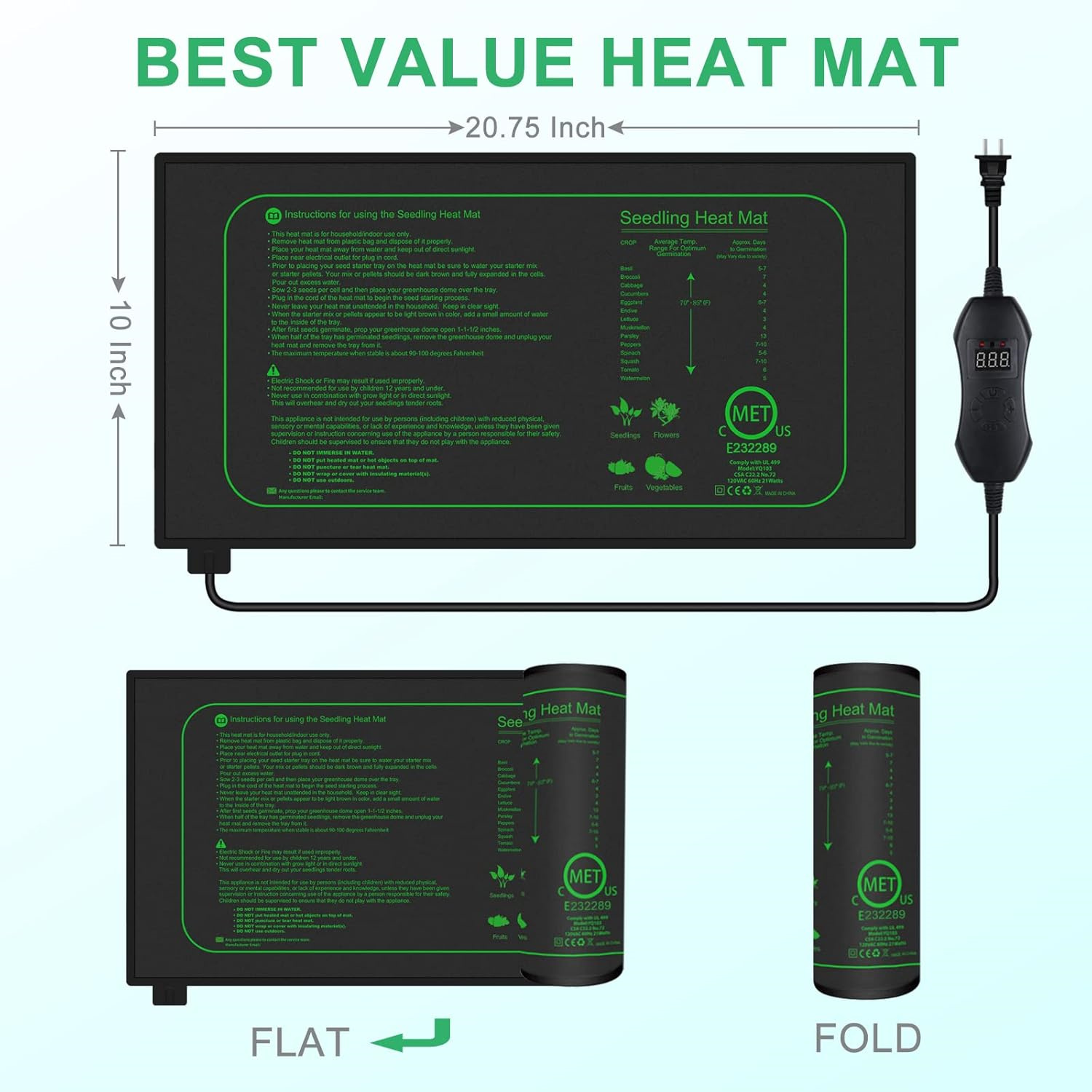 Seedling Heat Mat With Digital - Rooting Gel Clone review and price