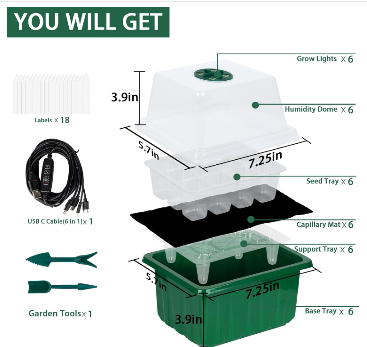 Reusable Plastic 6 Pack 72 Cel - Humidity Dome Kit review and price